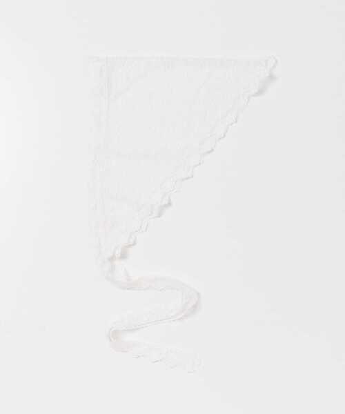 SMELLY(スメリー)の「スカラップレースバブーシュカ(バンダナ/スカーフ・レディース・ブラック/アイボリー・-)」の9枚目の写真