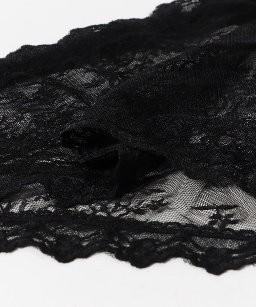 SMELLY(スメリー)の「スカラップレースバブーシュカ(バンダナ/スカーフ・レディース・ブラック/アイボリー・-)」の12枚目の写真