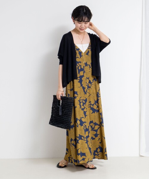 JUNYA WATANABE フラワープリントキャミワンピース フラワープリント＆ムジキャミワンピース（ワンピース