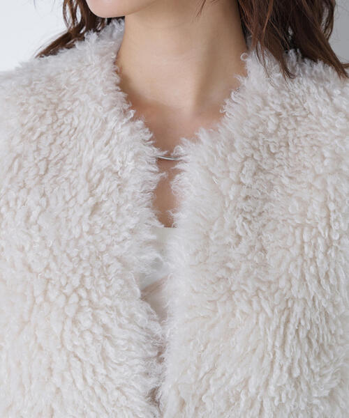 NATURAL BEAUTY BASIC(ナチュラルビューティーベーシック)の「◇【BLANC】カーリーフェイクファージレ(その他アウター・レディース・オフホワイト/チャコールグレー・FREE)」の22枚目の写真