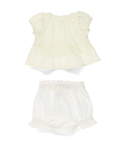 BRANSHES(ブランシェス)の「【おそろい】スカラップレーストップス&ボトムスセット(その他ベビーウェア・キッズ・オレンジ/アイボリー・70/80)」の3枚目の写真
