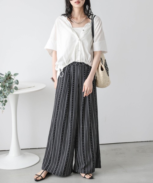 La-gemme(ラジェム)の「リネンライクワイドパンツ(その他パンツ・レディース・ホワイト/ブラック・L/M)」の11枚目の写真