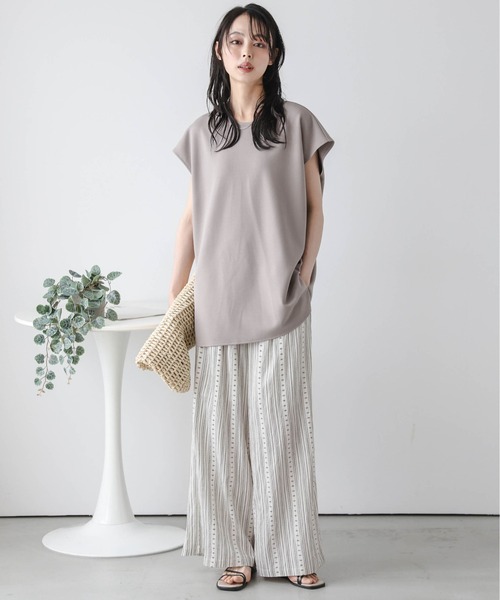 La-gemme(ラジェム)の「リネンライクワイドパンツ(その他パンツ・レディース・ホワイト/ブラック・L/M)」の4枚目の写真