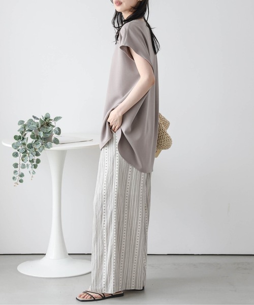 La-gemme(ラジェム)の「リネンライクワイドパンツ(その他パンツ・レディース・ホワイト/ブラック・L/M)」の8枚目の写真