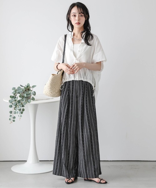 La-gemme(ラジェム)の「リネンライクワイドパンツ(その他パンツ・レディース・ホワイト/ブラック・L/M)」の12枚目の写真
