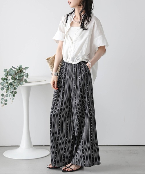 La-gemme(ラジェム)の「リネンライクワイドパンツ(その他パンツ・レディース・ホワイト/ブラック・L/M)」の14枚目の写真