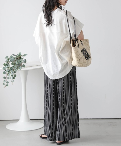 La-gemme(ラジェム)の「リネンライクワイドパンツ(その他パンツ・レディース・ホワイト/ブラック・L/M)」の16枚目の写真
