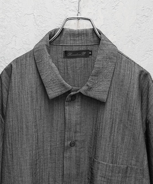 MinoriTY（マイノリティ）の「【MinoriTY】リネンタッチルーズシャツ オーバーサイズ ルーズフィット メンズ 夏服（シャツ/ブラウス・メンズ・ブラック/ライトブラック/ブルーグレー・M/L）」の11枚目の写真