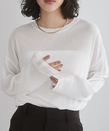 ANGIE（アンジー）の「着丈が選べる シアー スラブ ロンT（Tシャツ/カットソー）」