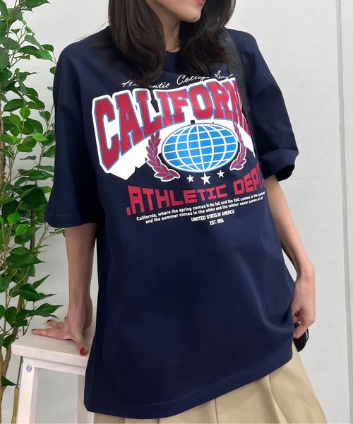 RGY(アールジーワイ)の「【RGY】CALIFORNIAビッグシルエットTシャツ(Tシャツ/カットソー・メンズ・ネイビー/ホワイト/ブラック・MEDIUM/LARGE)」の3枚目の写真