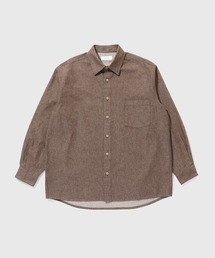 SALON アダムエロぺ 麻100% リネンシャツ 茶 ブラウン ゆったり
