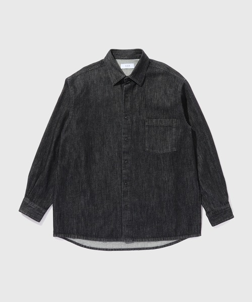 ADAM ET ROPE'(アダムエロペ)の「【ZOZO限定】ルーズフィット デニム シャツ / セットアップ対応 / ユニセックス ≪Made by ZOZO≫(シャツ/ブラウス・メンズ・ブラック/ベージュ系その他/ダークブラウン/ネイビー・M/L/XL)」の1枚目の写真