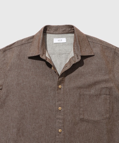 ADAM ET ROPE'(アダムエロペ)の「【ZOZO限定】ルーズフィット デニム シャツ / セットアップ対応 / ユニセックス ≪Made by ZOZO≫(シャツ/ブラウス・メンズ・ブラック/ベージュ系その他/ダークブラウン/ネイビー・M/L/XL)」の6枚目の写真
