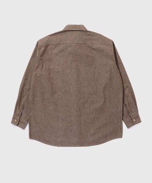 ADAM ET ROPE'(アダムエロペ)の「【ZOZO限定】ルーズフィット デニム シャツ / セットアップ対応 / ユニセックス ≪Made by ZOZO≫(シャツ/ブラウス・メンズ・ブラック/ベージュ系その他/ダークブラウン/ネイビー・M/L/XL)」の10枚目の写真