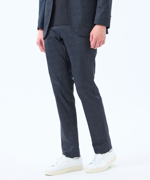 MACKINTOSH PHILOSOPHY（ﾏｯｷﾝﾄｯｼｭ ﾌｨﾛｿﾌｨｰ）の「テーラードジャージーパンツ ツイル/チェックプリントメッシュ（その他パンツ・メンズ・チャコールグレー/ネイビー/グレー/ブルー系その他7・42/40/38）」の4枚目の写真