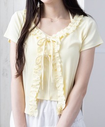 clear | インナー付きフリルカットソートップス［フェミニン カジュアル レイヤード］≪SS新作≫(Tシャツ/カットソー)