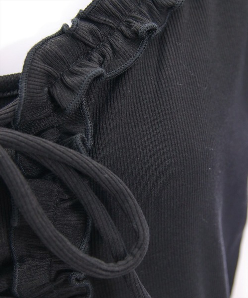 clear（クリア）の「インナー付きフリルカットソートップス［フェミニン カジュアル レイヤード］（Tシャツ/カットソー・レディース・オフホワイト/イエロー/ブラック・F）」の14枚目の写真