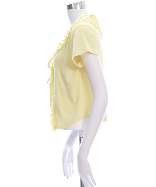 clear（クリア）の「インナー付きフリルカットソートップス［フェミニン カジュアル レイヤード］（Tシャツ/カットソー・レディース・オフホワイト/イエロー/ブラック・F）」の18枚目の写真