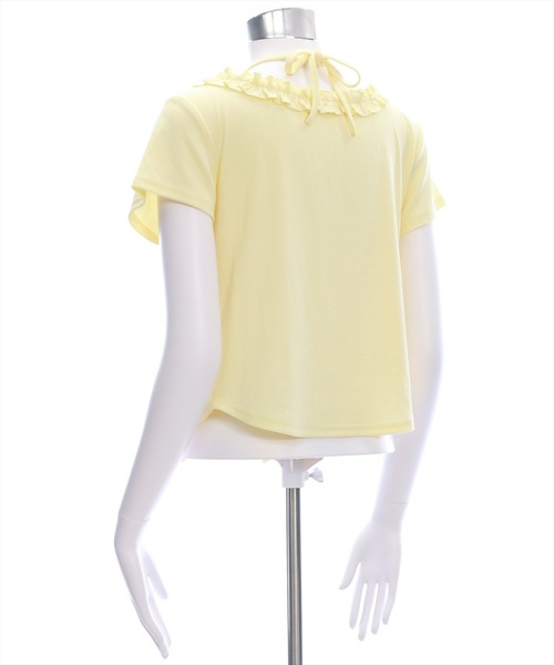 clear（クリア）の「インナー付きフリルカットソートップス［フェミニン カジュアル レイヤード］（Tシャツ/カットソー・レディース・オフホワイト/イエロー/ブラック・F）」の7枚目の写真