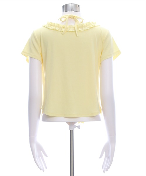 clear（クリア）の「インナー付きフリルカットソートップス［フェミニン カジュアル レイヤード］（Tシャツ/カットソー・レディース・オフホワイト/イエロー/ブラック・F）」の8枚目の写真