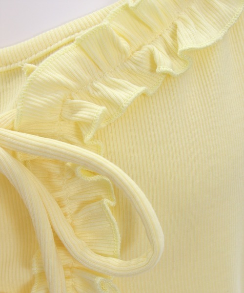 clear（クリア）の「インナー付きフリルカットソートップス［フェミニン カジュアル レイヤード］（Tシャツ/カットソー・レディース・オフホワイト/イエロー/ブラック・F）」の16枚目の写真