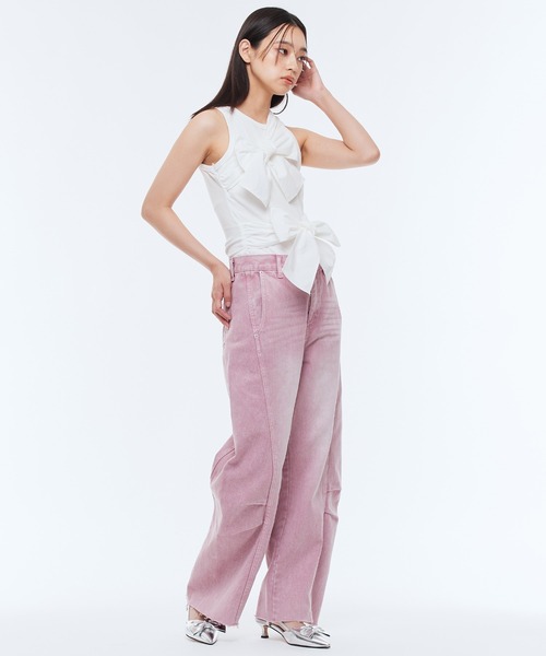 Narcissus(ナルシス)の「リボンタンクトップ《動画あり》(タンクトップ・レディース・ホワイト/ブラック・FREE)」の3枚目の写真