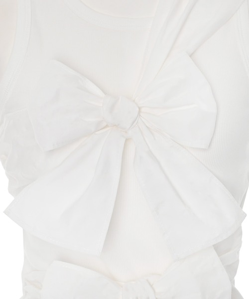 Narcissus(ナルシス)の「リボンタンクトップ《動画あり》(タンクトップ・レディース・ホワイト/ブラック・FREE)」の11枚目の写真