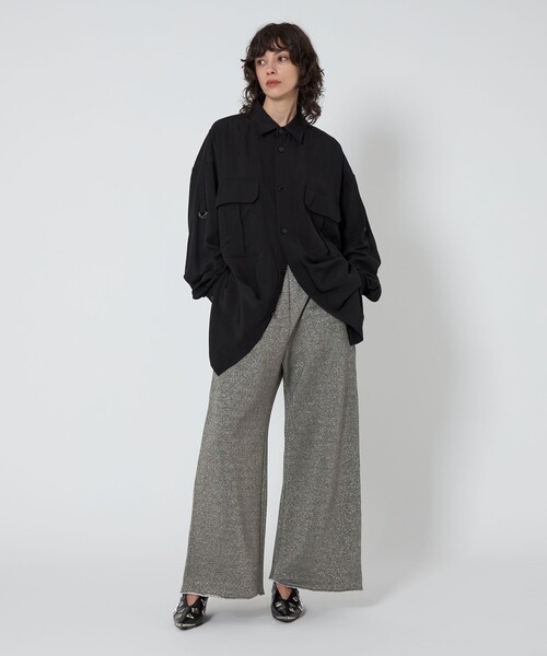 ASTRAET(アストラット)の「<ASTRAET>ラメ ウラケ スウェットワイドパンツ(その他パンツ・レディース・ライトグレー/ダークグレー・1/0)」の6枚目の写真