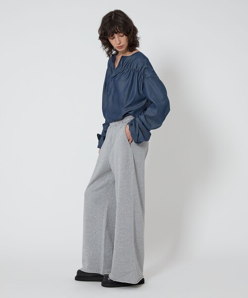 ASTRAET(アストラット)の「<ASTRAET>ラメ ウラケ スウェットワイドパンツ(その他パンツ・レディース・ライトグレー/ダークグレー・1/0)」の9枚目の写真
