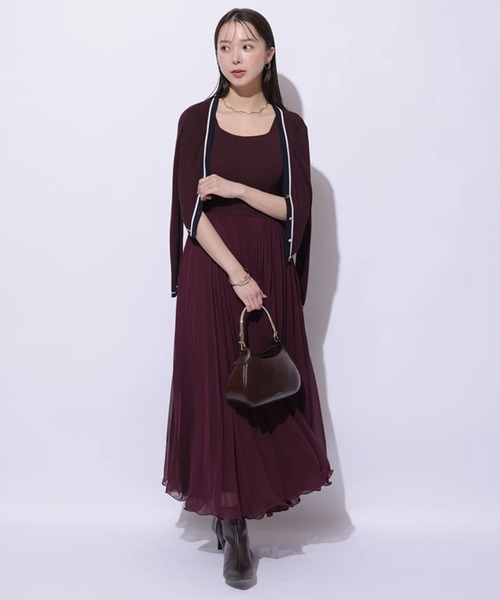 Mystrada（マイストラーダ）の「プリーツメロードッキングワンピース（ワンピース・レディース・ネイビー/レッド系その他3/キャメル/ピンク・38/36/34）」の11枚目の写真