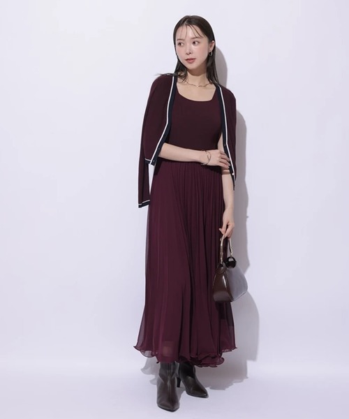 Mystrada プリーツメロードッキングワンピース　ピンク Mystrada（マイストラーダ）の「プリーツメロードッキングワンピース