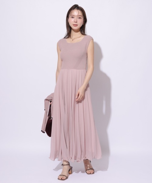 Mystrada プリーツメロードッキングワンピース ピンク プリーツ