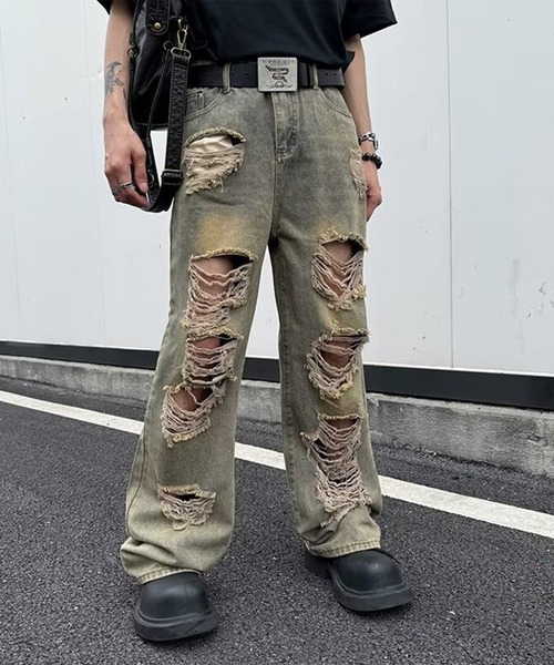 CALIFORNIA OUTFITTERS（カリフォルニア アウトフィッターズ）の「7B1 ヴィンテージライク ダメージデニム（デニムパンツ・メンズ・スモークグレー・L/M/XL）」の4枚目の写真
