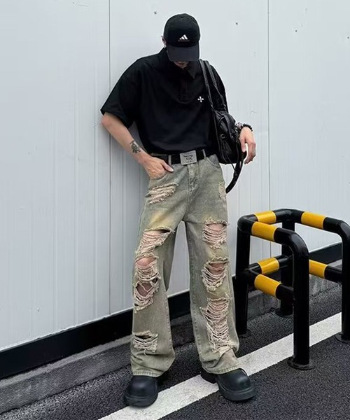 CALIFORNIA OUTFITTERS（カリフォルニア アウトフィッターズ）の「7B1 ヴィンテージライク ダメージデニム（デニムパンツ・メンズ・スモークグレー・L/M/XL）」の7枚目の写真