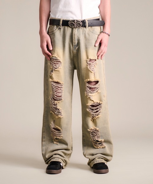 CALIFORNIA OUTFITTERS（カリフォルニア アウトフィッターズ）の「7B1 ヴィンテージライク ダメージデニム（デニムパンツ・メンズ・スモークグレー・L/M/XL）」の8枚目の写真