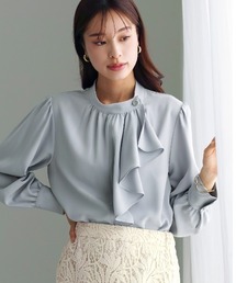 WHITE JOOLA | 【 洗える 】 ソフトツイル・アシンメトリーフリルブラウス(シャツ/ブラウス)