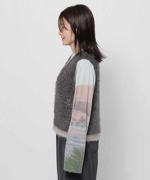niko and...（ニコアンド）の「レイヤードフェザーベスト（ベスト・レディース・ライトグレー/チャコール・MEDIUM/LARGE）」の10枚目の写真