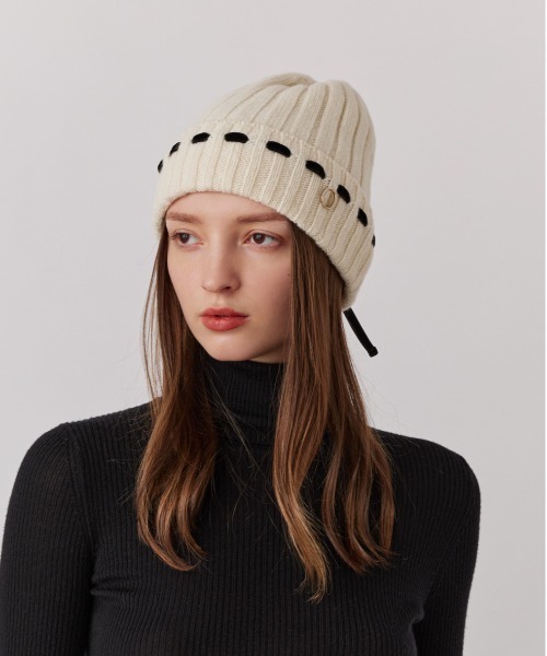 Chapeau d' O（シャポードオー）の「Chapeau d' O  Triple Ribbon Knit Watch / シャポードオー（ニットキャップ/ビーニー・レディース・グレー/ホワイト/ピンク・FREE）」の13枚目の写真