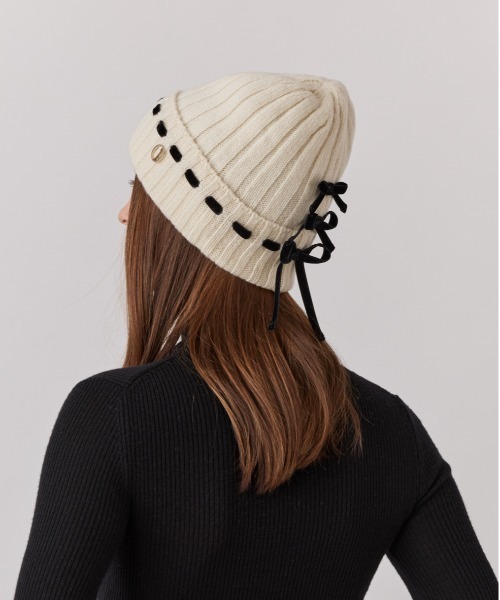 Chapeau d' O（シャポードオー）の「Chapeau d' O  Triple Ribbon Knit Watch / シャポードオー（ニットキャップ/ビーニー・レディース・グレー/ホワイト/ピンク・FREE）」の15枚目の写真