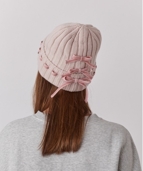 Chapeau d' O（シャポードオー）の「Chapeau d' O  Triple Ribbon Knit Watch / シャポードオー（ニットキャップ/ビーニー・レディース・グレー/ホワイト/ピンク・FREE）」の10枚目の写真