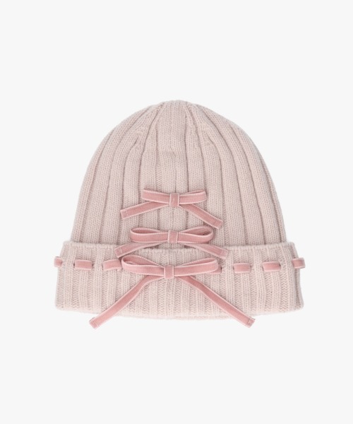 Chapeau d' O（シャポードオー）の「Chapeau d' O  Triple Ribbon Knit Watch / シャポードオー（ニットキャップ/ビーニー・レディース・グレー/ホワイト/ピンク・FREE）」の12枚目の写真