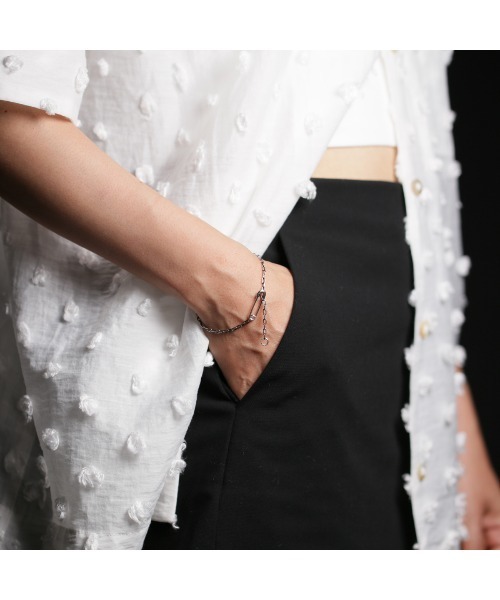 JAM HOME MADE（ジャムホームメイド）の「安全ピン ダイヤモンド チェーン ブレスレット XS メンズ レディース ユニセックス SILVER925（ネックレス・メンズ・シルバー・ONE SIZE）」の2枚目の写真