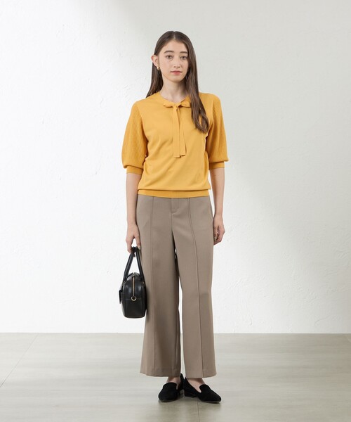 amaca（アマカ）の「バルキーレーヨンボウタイニット（ニット/セーター・レディース・イエロー系その他3/ダークネイビー・38/40）」の3枚目の写真