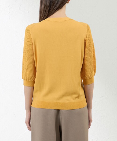 amaca（アマカ）の「バルキーレーヨンボウタイニット（ニット/セーター・レディース・イエロー系その他3/ダークネイビー・38/40）」の7枚目の写真