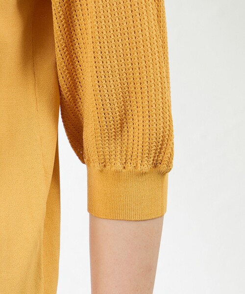 amaca（アマカ）の「バルキーレーヨンボウタイニット（ニット/セーター・レディース・イエロー系その他3/ダークネイビー・38/40）」の6枚目の写真