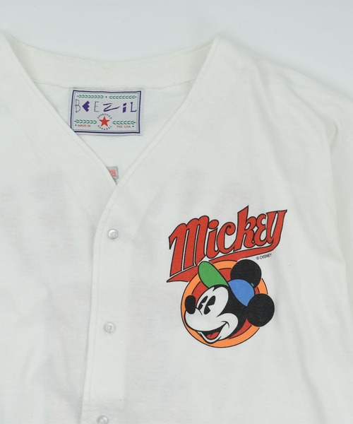 DISNEY VINTAGE（ディズニーヴィンテージ）の「【USED】90’s Disney “Mickey” ベースボールシャツ USA製（Tシャツ/カットソー・メンズ・ホワイト・X-LARGE）」の2枚目の写真