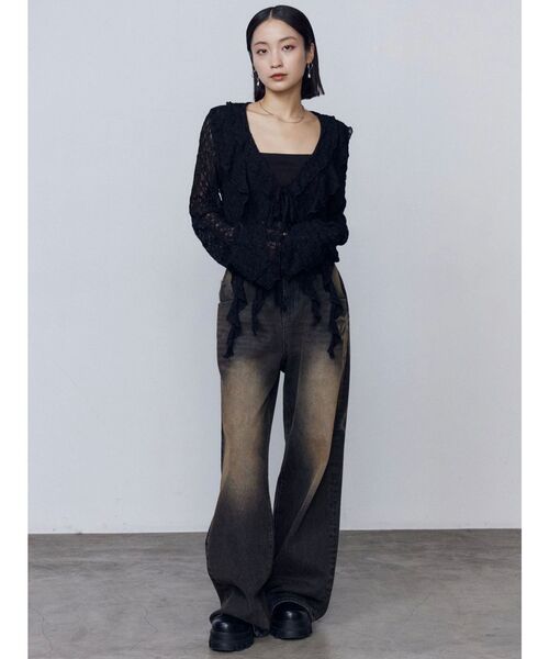 EMODA（エモダ）の「ラッフルハングクロップドブラウス（シャツ/ブラウス・レディース・ブラック/グレー/ベージュ・FREE）」の20枚目の写真