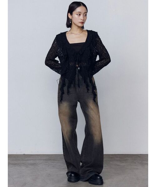 EMODA（エモダ）の「ラッフルハングクロップドブラウス（シャツ/ブラウス・レディース・ブラック/グレー/ベージュ・FREE）」の22枚目の写真