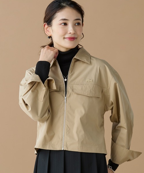 LACOSTE（ラコステ）の「ジップアップブルゾンシャツ（シャツ/ブラウス・レディース・ブラック/ベージュ・40/38/36/34）」の2枚目の写真