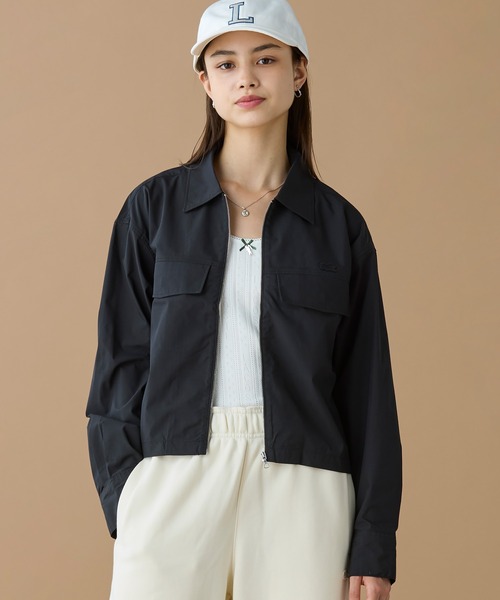 LACOSTE（ラコステ）の「ジップアップブルゾンシャツ（シャツ/ブラウス・レディース・ブラック/ベージュ・40/38/36/34）」の3枚目の写真